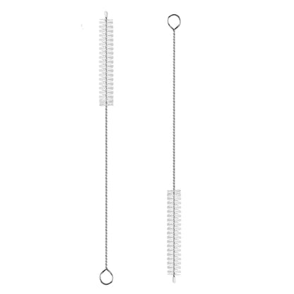 2 Pack Straw Cleaner Brush, Reusable Metal Handles Straw Cleaner Brush Extra Long for Stanley Mug 40, 30, 20 oz, 10mm Wide for Sippy Cup, Water Bottle and Tubes (Clear+Clear) - color: Clear+Clear