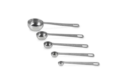Le Creuset Stainless Steel Measuring Spoons, Set of 5 - color: Gold, size: 8 inches, style: Measuring Spoons