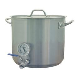 8 Gal Beer Brewing Kettle w/welded Valve & Thermometer with tri-clad 5mm bottom