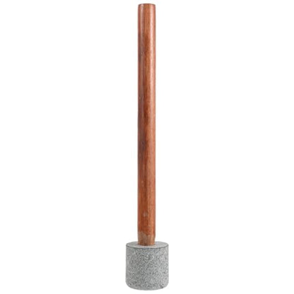 Sauerkraut Pounder: Food Fermentation Vegetable Pestle - Granite Sauerkraut Masher Tool with Wooden Handle - for Mason Jar Fermenting, Pickles Preparation - size: 45.00X7.00X7.00CM