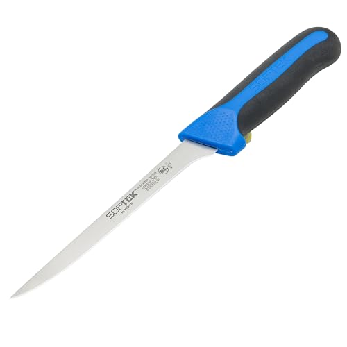 Sof-Tek, 6" Boning Knife, Narrow, Soft Grip Handle,Silver/Black/Blue - color: SofTek Standard