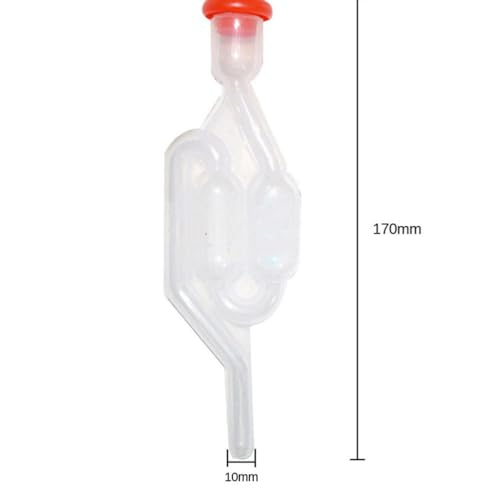 Wine Exhaust Valve One-Way Exhaust Water Seal Air Lock for Wine Making Home Brewing Beer Cider Transparent Fermentation Airlock with Lid 2 Pack 6.69 X 1.96 X 0.59 in