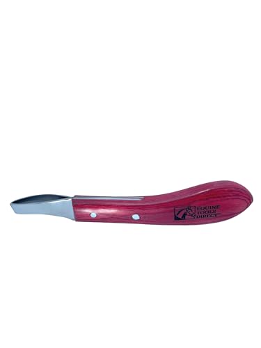 Loop Blade Hoof Knife, J2 420 Magnetic Stainless Steel, Right-Hand, Ergonomic Red Handle, Professional Farrier Trimming Tool