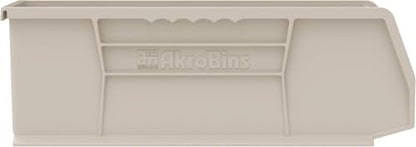 Akro-Mils 30234 AkroBins Plastic Storage Bins, Space-Saving Stackable Bins for Garage, Pantry, Craft Organization, 15" x 5" x 5", Clear, 12-Pack - color: Clear