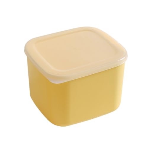 Food Storage Japanese-Style Cheese Slice Fresh-Keeping Storage Box Onion Ginger Garlic Fruit Refrigerator Fresh-Keeping Storage Box Food Containers (Color : Yellow, Size : Large) - size: Large