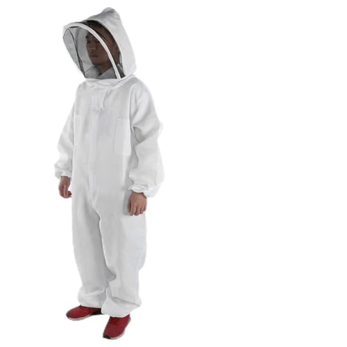 LICAEVEY Beekeeper, Professional Beekeeping Full Body Jacket Smock Suit with Veil Hood - size: Large