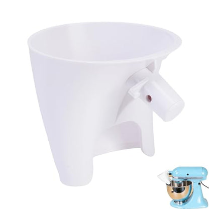 Flour Funnel for Kitchen Aid Mixer, Premium Funnel for Kitchen Aid Mixer with Anti-Splash Pouring Chute, Fits 4.5-5 Qt Tilt-Head & Bowl-Lift Models (KSM150), Durable Dishwasher(1 White) - color: White