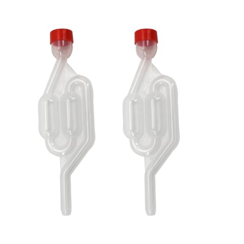 Wine Exhaust Valve One-Way Exhaust Water Seal Air Lock for Wine Making Home Brewing Beer Cider Transparent Fermentation Airlock with Lid 2 Pack 6.69 X 1.96 X 0.59 in