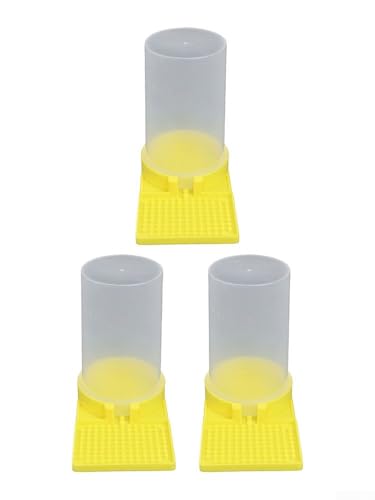 Bee Feeder 3 Pack Basin Drinker Hive Entrance Hydration Yellow Bee Drinking Tool Equipment Supports Colony Health Fill Refill Garden Wildlife 27x12x9cm