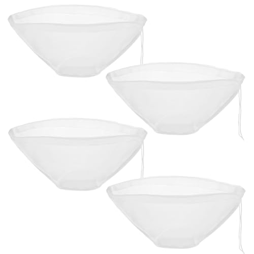 4 Pieces Reusable Nut Milk Bag, Cheese Bags, Reusable Fine Mesh Fabric Strainer, Nylon Fine Mesh Gauze Sieve Bags, Vegetable Draining Bag, for Cheese, Fruit Juice