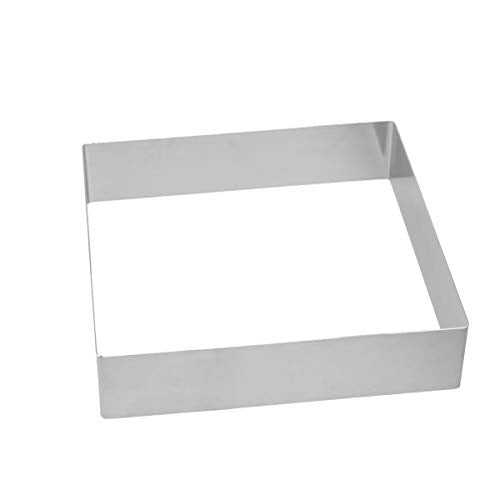 GALPADA Square Cake Ring Stainless Steel Mousse Mold 8.66 X 8.66 X 1.96 in Cake Ring for Baking Pastry Cookies Tiramisu Bread Sandwiches Reusable - size: Size 11