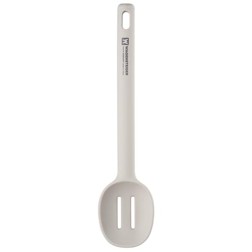 Wagensteiger Light Gray Versatile Slotted Spoon: Muti-Purpose Cooking Tool with Heat Resistant, Non-stick Cookware Safe, Skimmer for Deep Frying Cooking, BPA Free (11.02inch x 2.56inch) - size: 11.02inch x 2.56inch