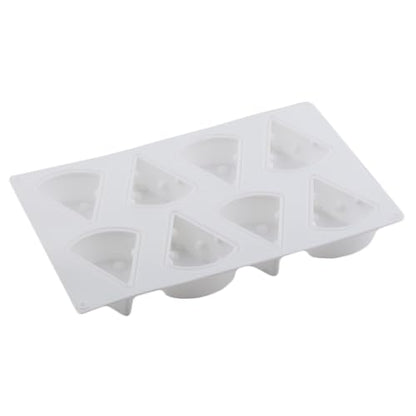 8 Cavity Cheese Shaped Silicone Chocolate Molds | For Candy Chocolate Cake Decoration