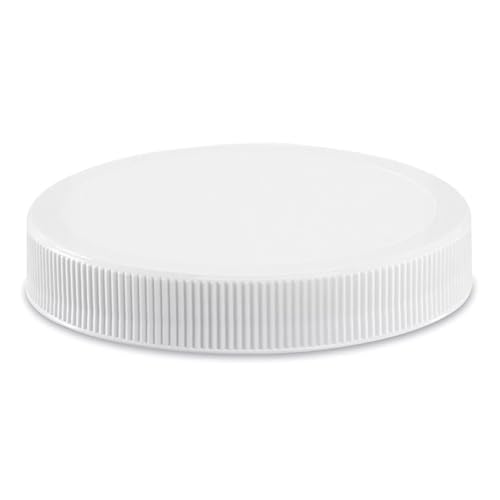 120mm (4 7/8 ") Fit - (1 Pack) Large White Plastic Lids for 1 Gallon Wide Mouth Glass & Plastic Jars – PE Foam Liner, Food-Grade, Leak-Resistant Caps (Jars Not Included) by The Kombucha Company - color: White