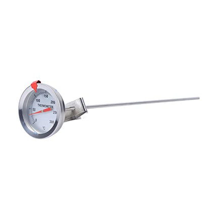 Stainless Steel Cooking Probe Thermometer with Clip for Food Meat Home Brew Wine Kettle 12 Long