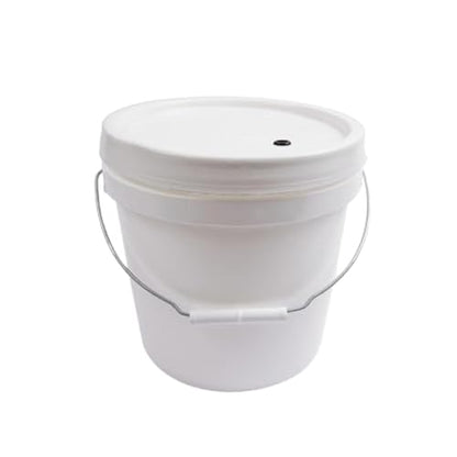 Fastrack 2 Gallon Fermenting Bucket with Lid | White | Food Grade Plastic Container with Handle | BPA-Free for Beer, Wine, Beverages & Food Storage