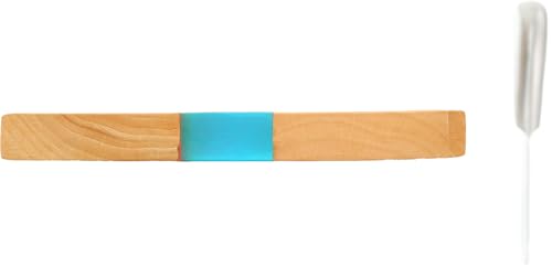Pavilion Gift Company - Love Gathers Here - 9" x 7" Serving Cheese Bread Wooden & Resin Board With Brushed Silver Spreader Knife Set Housewarming Hostess Host Charcuterie Gift Present