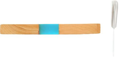 Pavilion Gift Company - Love Gathers Here - 9" x 7" Serving Cheese Bread Wooden & Resin Board With Brushed Silver Spreader Knife Set Housewarming Hostess Host Charcuterie Gift Present