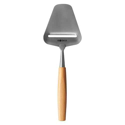 Boska Cheese Slicer Amigo - Slicer for Mature and Aged Cheese - Ergonomic Handle - Stainless Steel - Beech Wood - Non-stick Thanks to BSF Treatment - Also for Slicing Vegetables - style: Wood
