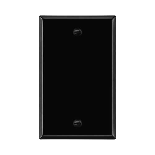 ENERLITES Blank Device Metal Wall Plate, Corrosion Resistant, Standard Size 1-Gang 4.50" x 2.76", Powder Coated Stamped Steel, 7701-BG, Black Gloss - color: Black Gloss, size: Standard Size