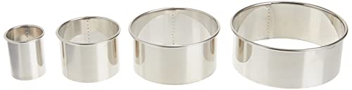 Ateco 4 Piece Stainless Steel Plain Edge Round Cutters Set in Graduated Sizes - size: Plain Edge, style: Round (4 pcs)