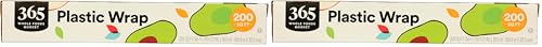 365 by Whole Foods Market, Plastic Wrap, 200 Sq Ft (Pack of 2) - size: 200 square feet (Pack of 2)