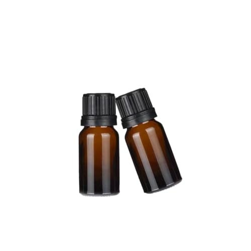 24 Pack 10ml Amber Glass Essential Oils Bottles Empty Glass Dropper Vials Sample Bottle With Orifice Reducer and lid,for Aromatherapy Oils (Amber, 10ml) - color: Amber