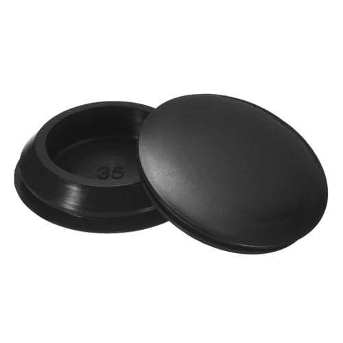 Uxcell 8pc Silicone Plugs - Rubber Round Snap-in Locking Hole Stoppers, Waterproof for Metal Tube & Furniture End Caps, 35-38mm, Black - size: 35-38mm