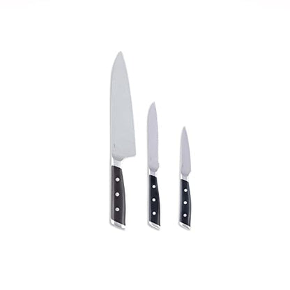 All-Clad Forged Steel Chefs Knife, Utility Knife, Paring Knife 3 Piece Kitchen Knife Set, Knife Block Set, Kitchen Knives, Black - color: Silver/Black, size: 3-Piece Knife Set