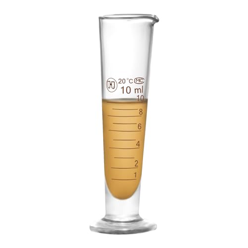Professional Lab Graduated Measuring Cup with Spout 10ml Wide Mouth Glass Conical Beaker Thickened Borosilicate Beaker Heat Resistant (10ml) Transparent - size: 10ml