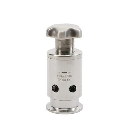 Adjustable Pressure Relief Valve Tri Clamp 1.5" - 0-0.3MPa Stainless Steel 304 Vacuum Breaker for Homebrew Conical Fermenters