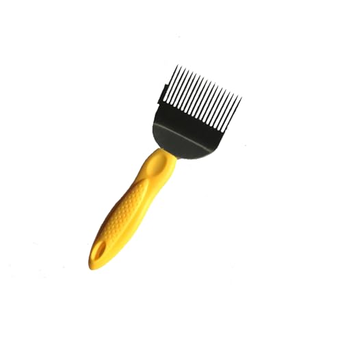 SagaSave Needle-Cut Honey Knife, Stainless Steel Honey Comb Uncapping Fork, Bee Supply Beekeeping Tool,Honey Fork Shovel Tool with Plastic Handle-Yellow