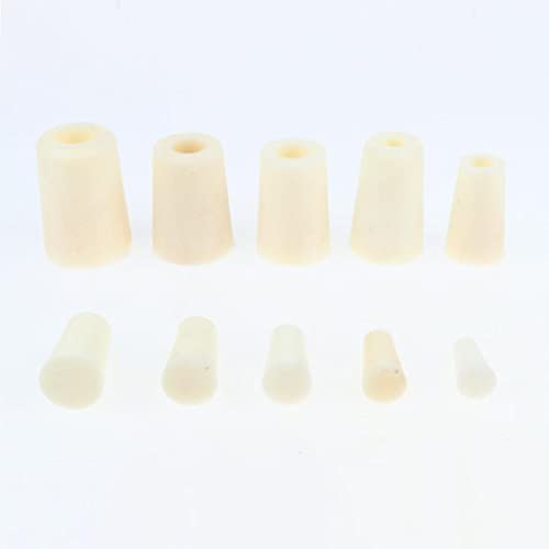 5 Pieces Test Tube Stopper Plugs Rubber Bung Stoppers Silicone Tapered Plugs Bung Airtight Seal Flexible Silicone Suitable for Househo, White, 13mm