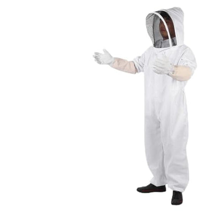 Beekeeping Suit Cotton Beekeeper Suit Kit with Ventilated Hood and Gloves 3 Pockets Full Body Coveralls in L for Backyard Beekeepers Bee Farm Visits and Work (XXL)