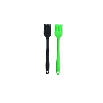 Silicone brush, Oil Brush for BBQ Kitchen Cooking Baking and Grilling (2 PCS,green&black) - color: green&black