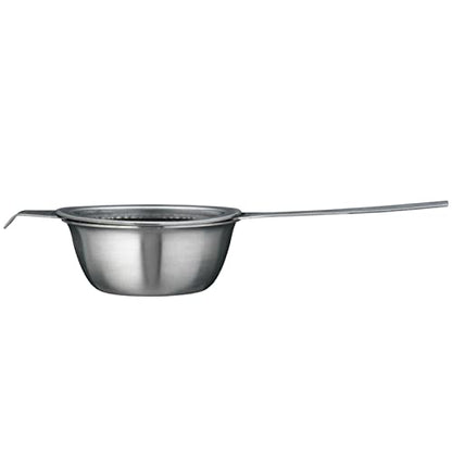 2.24inch Fine Mesh Strainer with Long Handle, Stainless Steel Mini Tea Strainer with dripping bowl, for Straining Teas and Cocktails or Sifting Flour, Sugar, Spices, and Herbs(Silver)