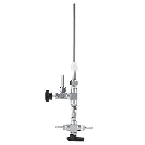 Counter Pressure Beer Bottle Filler, 304 Stainless Steel Home Brew CO2 Kit with 60psi Gauge, 1/4 & 5/16 Barbs, 3ft Hose (Handheld Bottling Wand)