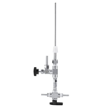 Counter Pressure Beer Bottle Filler, 304 Stainless Steel Home Brew CO2 Kit with 60psi Gauge, 1/4 & 5/16 Barbs, 3ft Hose (Handheld Bottling Wand)