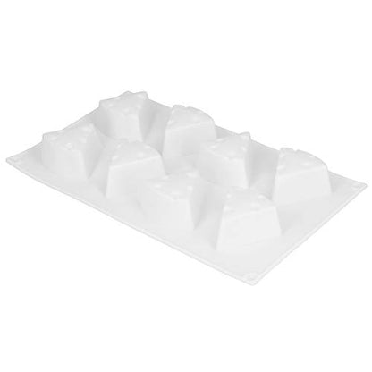 Cheese Silicone, 8 Cavity, White, 29x17x3cm - NonStick Food Grade, Flexible, Heat, Ideal for DIY Baking and Dessert Making