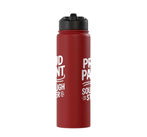 Proud Parent Sourdough Starter Active Yeast Stainless Steel Insulated Water Bottle - color: Red