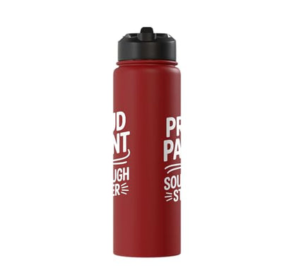 Proud Parent Sourdough Starter Active Yeast Stainless Steel Insulated Water Bottle - color: Red