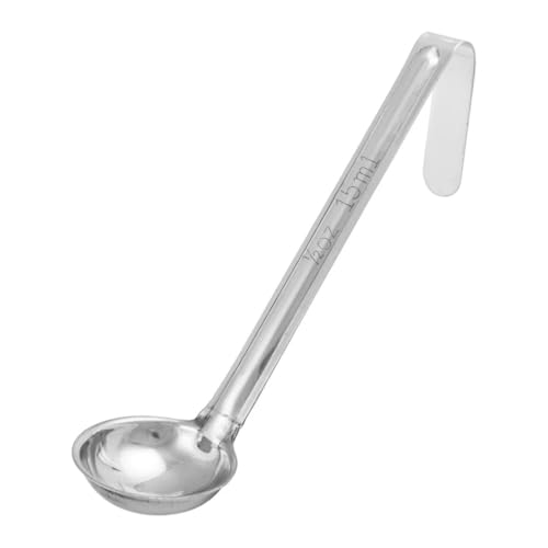 Soro Essentials- 1/2 oz Stainless Steel One-Piece Ladle with 6" Short Curved Tip Handle - Heavy-Duty Serving Ladle Spoon Serving Scoops Ladles Portioning for Restaurant Kitchen Cooking Soup