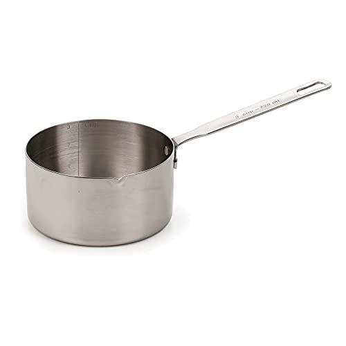 RSVP International Endurance Stainless Steel Measuring Pan Scoop, 3 Cups | Dry or Liquid | Baking or Cooking | Ideal for Melting Butter, Chocolate, Heating Soup | Dishwasher Safe - size: 3 Cups