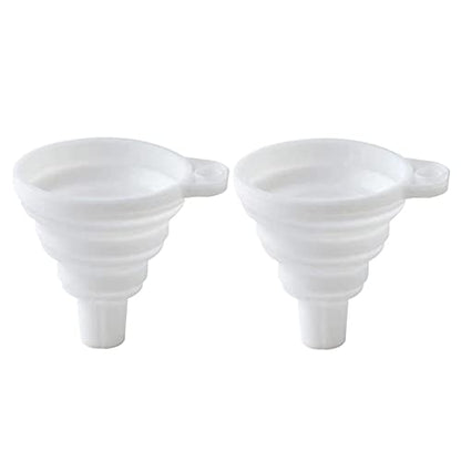 Misitifi Collapsible Funnel, Set of 2, Flexible Silicone Foldable Kitchen Funnel for Liquid/Powder Transfer Hopper Food Grade Silicone Funnel