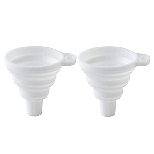 Misitifi Collapsible Funnel, Set of 2, Flexible Silicone Foldable Kitchen Funnel for Liquid/Powder Transfer Hopper Food Grade Silicone Funnel