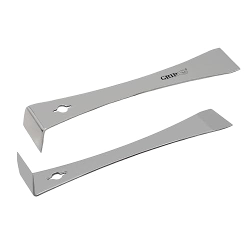GRIP 9" Stainless Steel Pry Bar & Nail Puller - Pulling, Prying, Scraping - Removes Molding Around Doors, Flooring, Windows - Home, Garage, Workshop