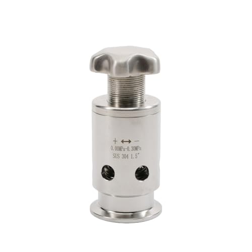 Adjustable Pressure Relief Valve Tri Clamp 1.5" 0-0.3MPa Stainless Steel 304 Vacuum Breaker Compact Homebrew Conical Fermenter