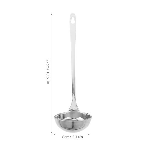 PRETYZOOM Stainless Steel Soup Ladle with Double Pouring Spouts and Long Handle - 10.6 Inch Ladle with Pouring Lip for Easy Serving and Canning in Kitchen