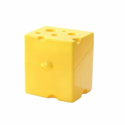 Kitchen fresh-keeping box, ABS flip cheese box, refrigerator fresh-keeping box, food and snack packaging, butter storage box - size: yellow