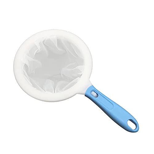 2 IN 1 300 Mesh Fine Food Mesh Filter Straining Sieve Wine Filtering Kit Juice Strainer for Soybean Milk,Fruit Vinegar, Honey,Coffee,Oil,Boiled Water with Detachable Handle - color: 300Mesh Blue Handle